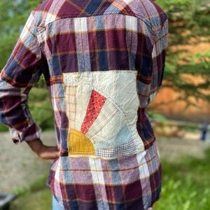 Sold Women’s Large Vintage Quilt Patch Flannel